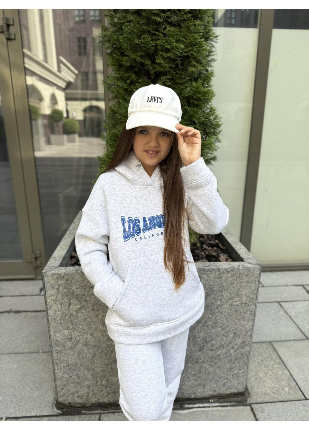 Серый зимний костюм подростковый на флисе брючный IRmAS оверсайз