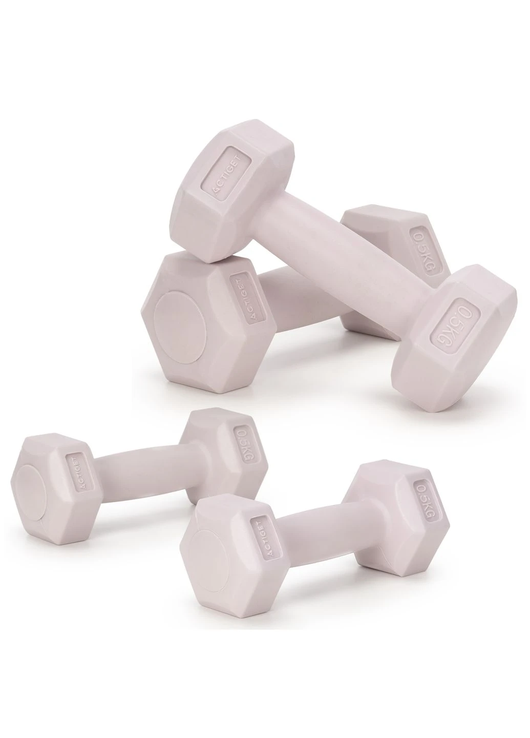 Гантелі Hex 2 x 0.5 кг Light Pink Actiget ACT0155 (402385375)