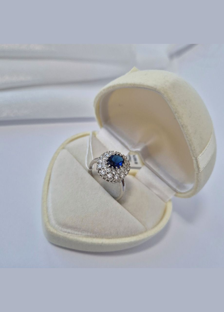 Серебряное колечко Кольцо с Синим камнем 18.5 размер серебро 925 пробы Родированное 81076с 3.74г No Brand (316649618)