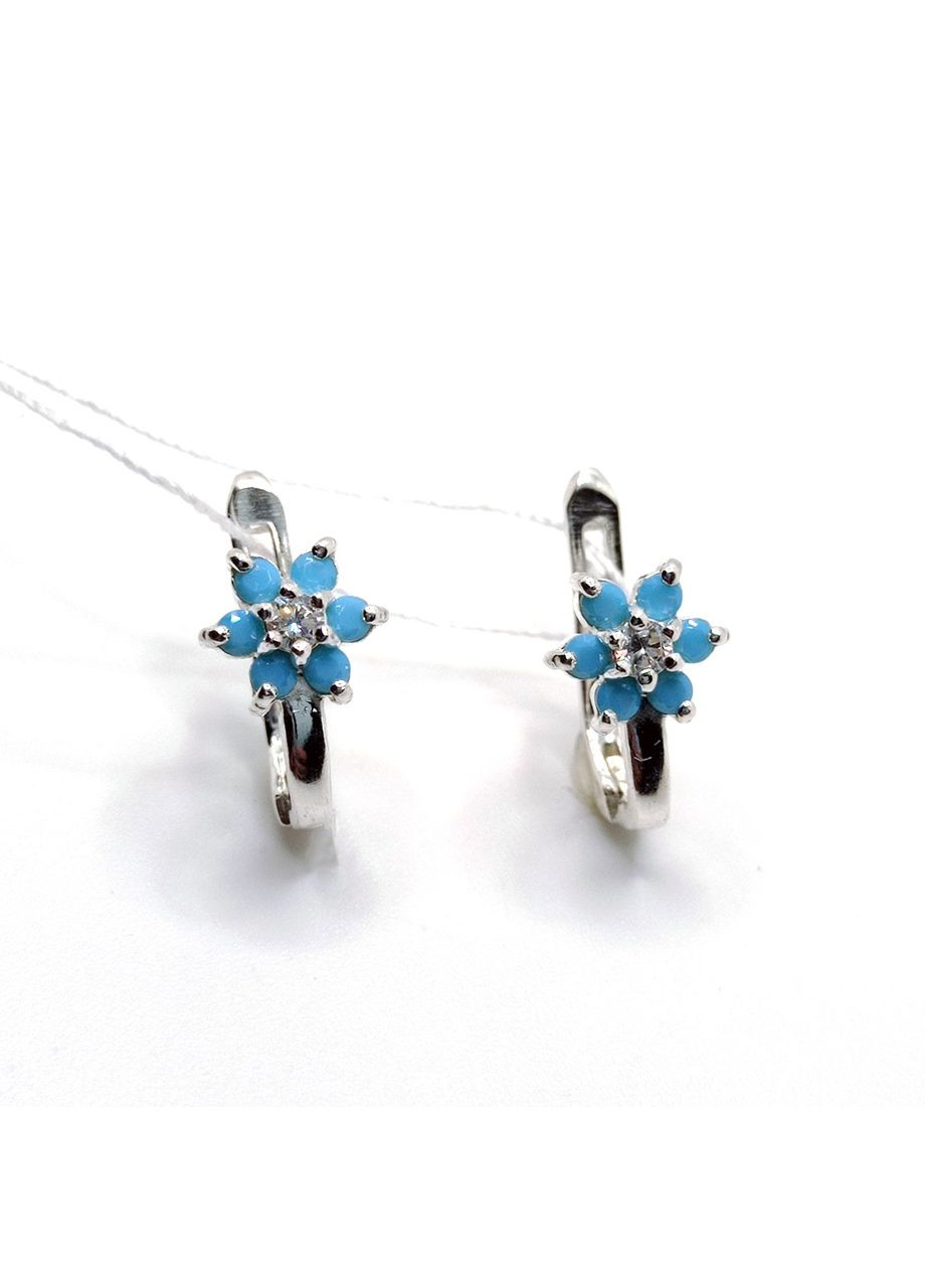 Серьги "Флокса" серебро 925° 2,66г. голубые фианиты (20273) Elis-s (358234138)
