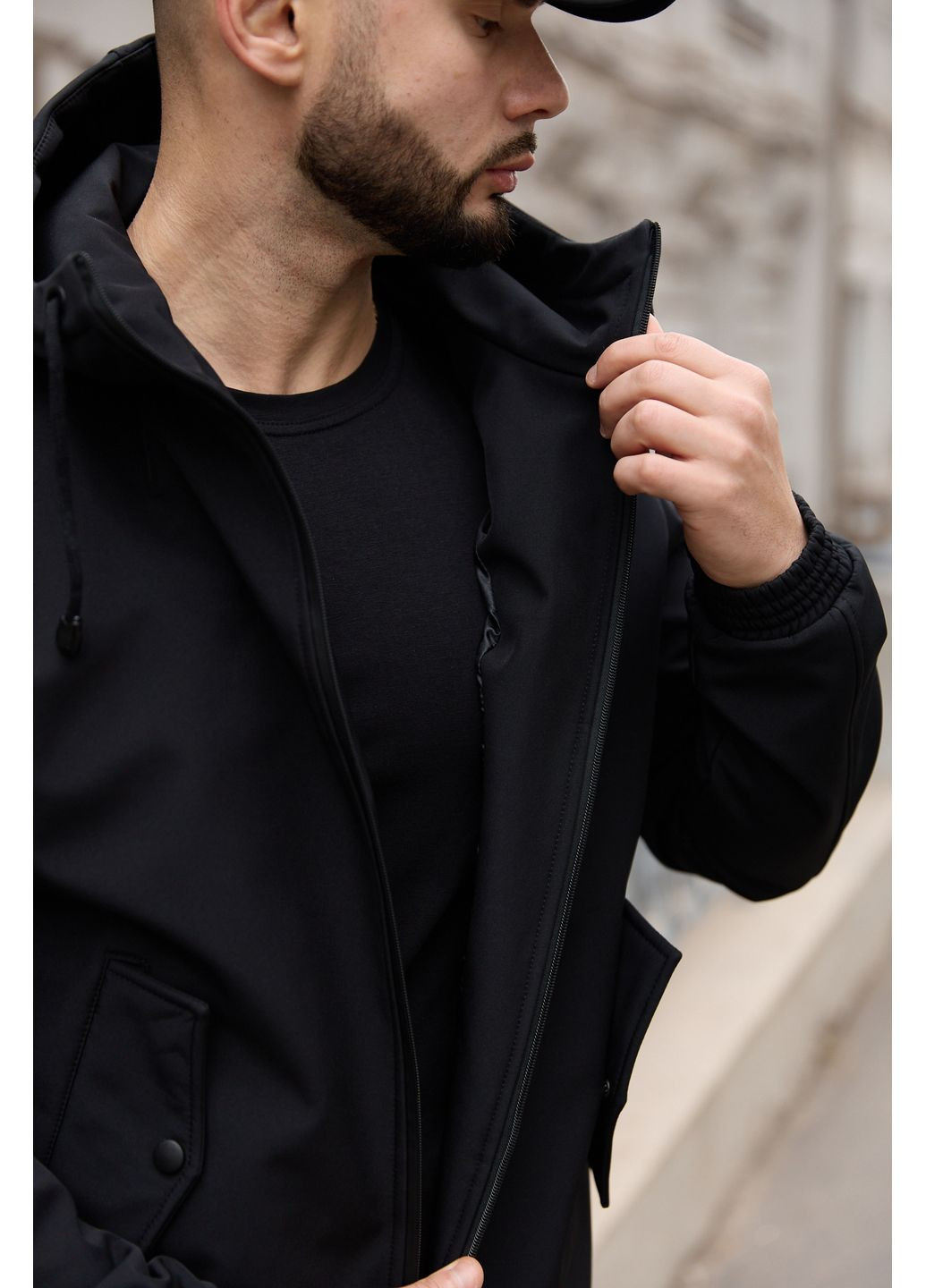 Мужской утепленный костюм из Softshell - защита от ветра и влаги, комфорт в холодную и морозную погоду черный Intruder soft shell (359381184)