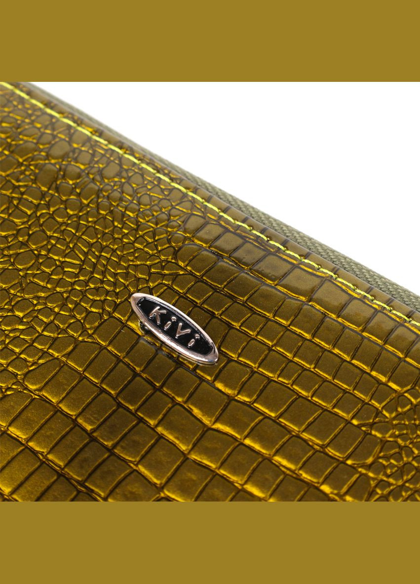 Жіночий гаманець з екошкіри на дві блискавки з монетницею Хамелеон 19023 Зелений KIVI (306882123)