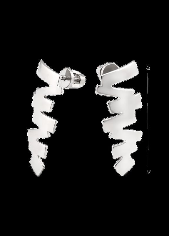 Серьги серебряные пусеты Вселенная без камней No Brand (333705274)