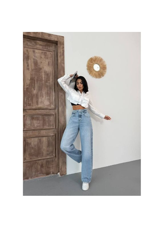 Женские джинсы широкого кроя с высокой посадкой, Размер одежды S, Цвет Джинс. Top Secret Denim (354697517)