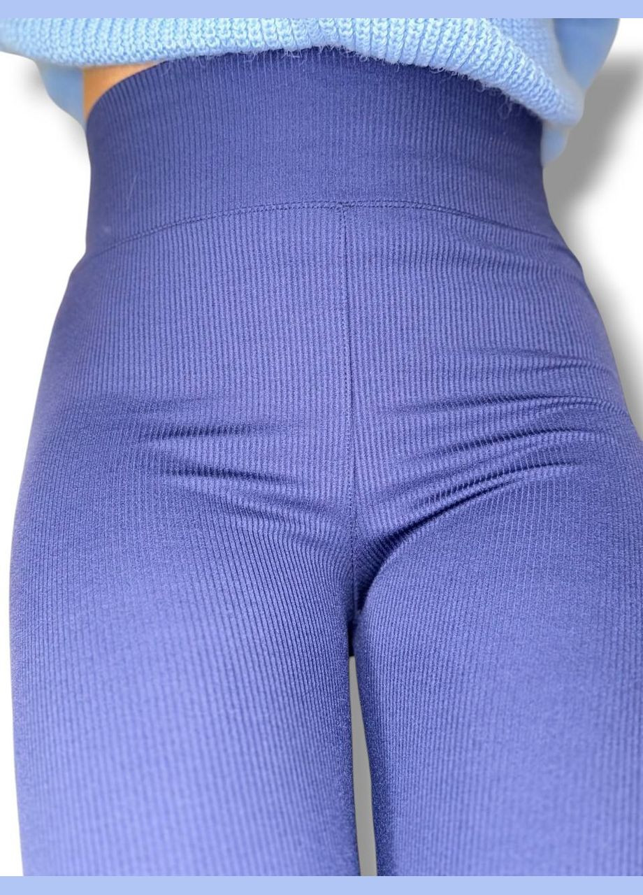 Лосины эластичные в рубчик женские с высоким широким поясом классические без утепления демисезон 99-101см No Brand Лосини в рубчик класичні без підкладки фуксія (342758754)