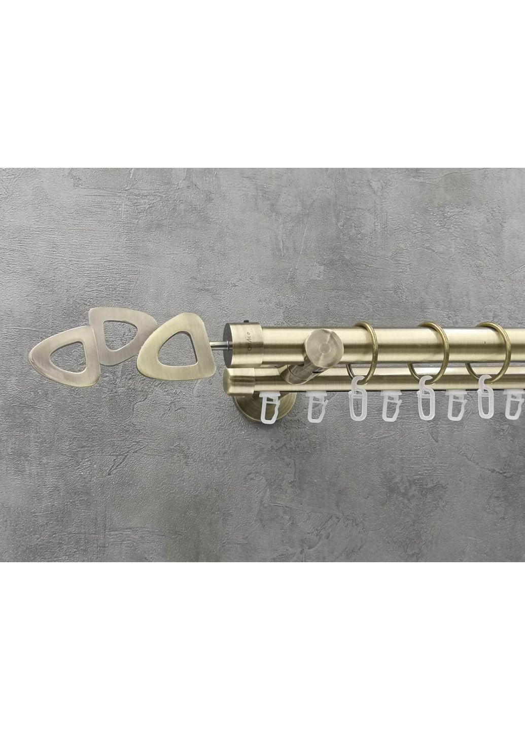 Карниз Лілет гладка/імпресійна штанга подвійний універсальний 25/19 мм 400 см Антик Quadrum (352782205)