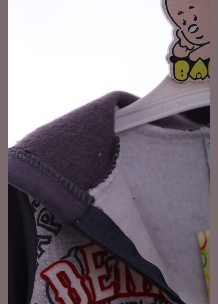 Серый демисезонный костюм на флисе для мальчика трикотажный denim темно серый 68 см (41689) BABYKROHA