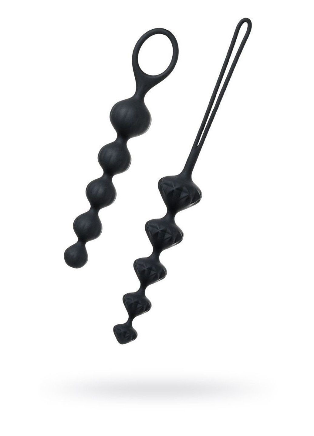 Набір анальних намистин Beads Black, силікон, макс. діаметр 3,3 см та 3,5 см Satisfyer (339865959)