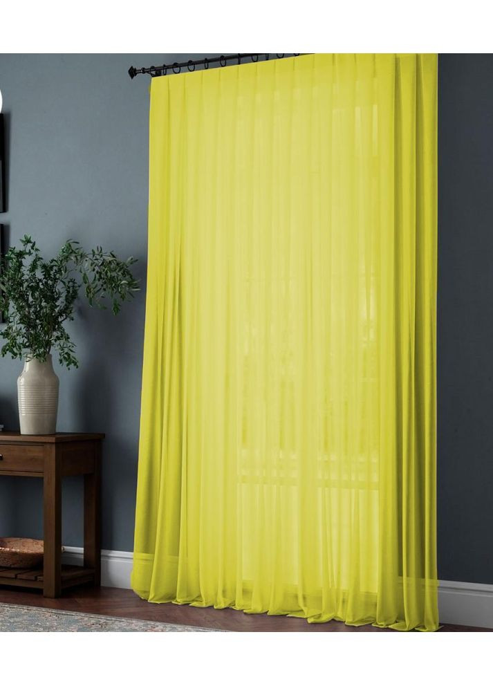 Тюль шифон вуаль жовтий без обважнювача 300х180 No Brand (353834503)