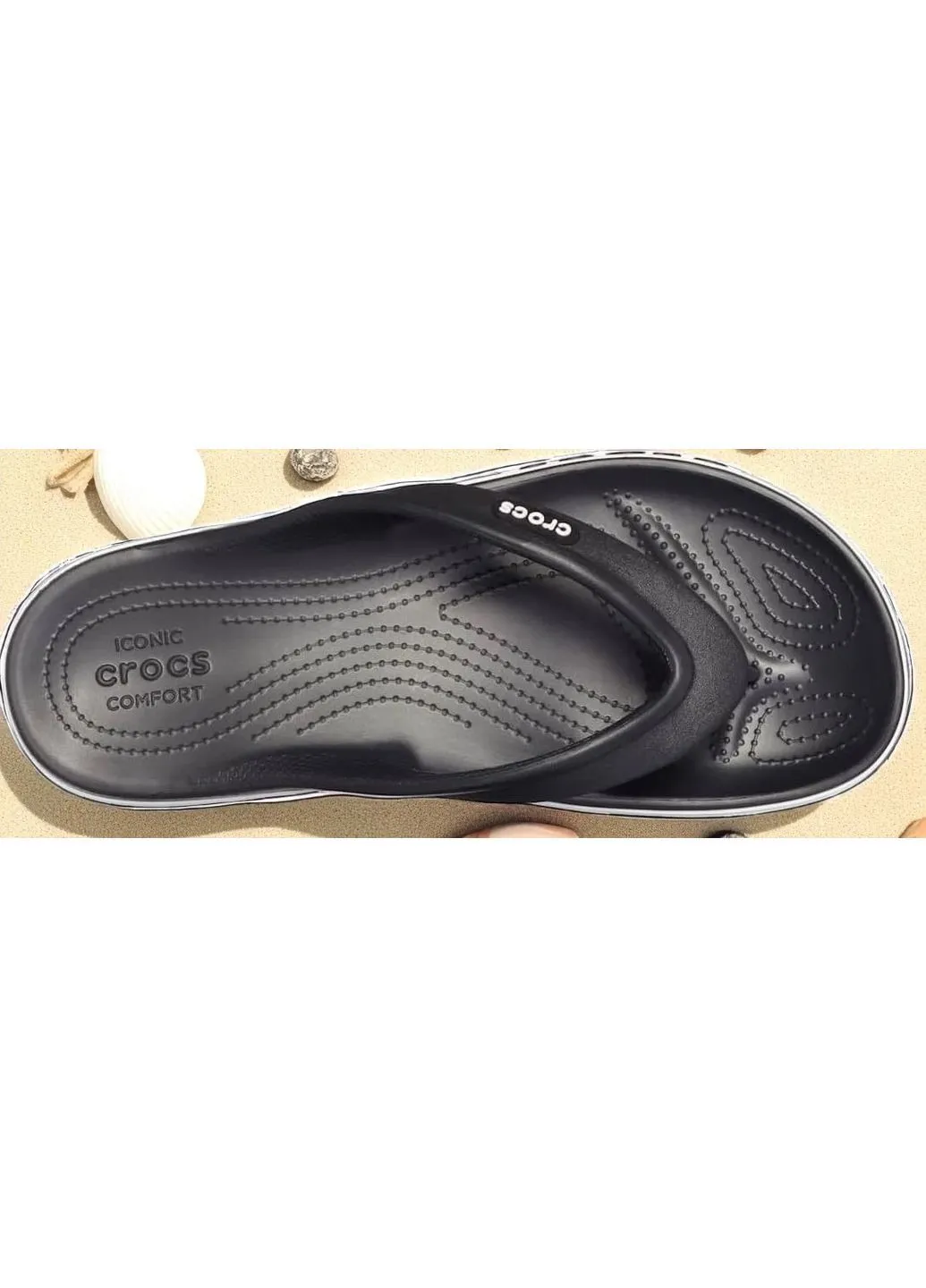 Черные пляжные, повседневные шлепанцы, black / white Crocs