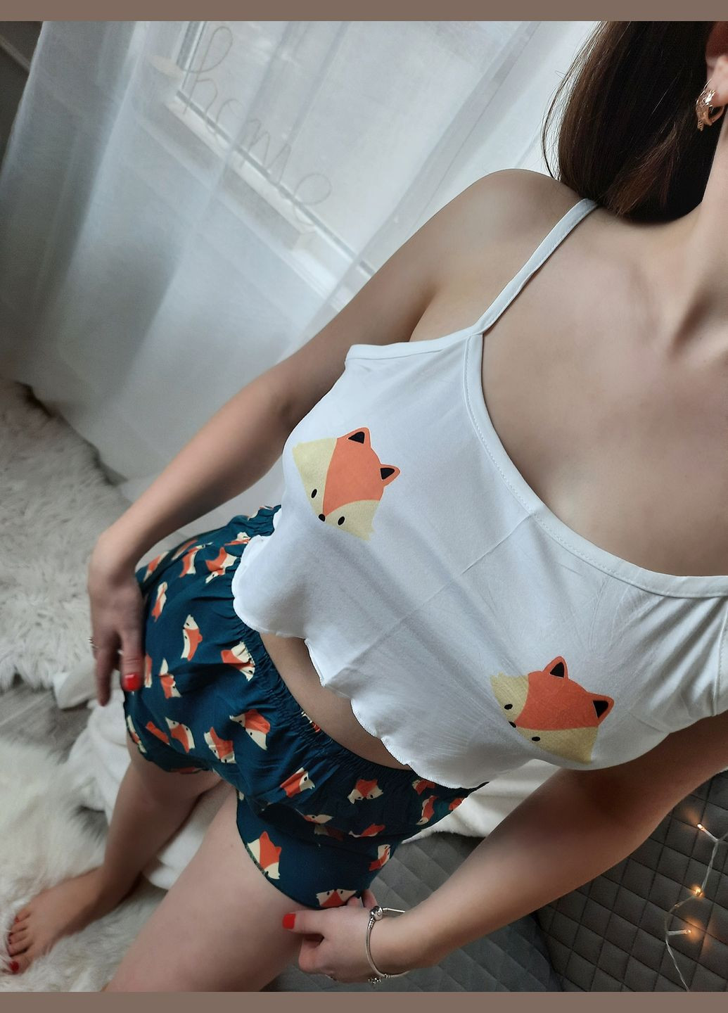 Зеленая всесезон женская пижама Saimeiqi