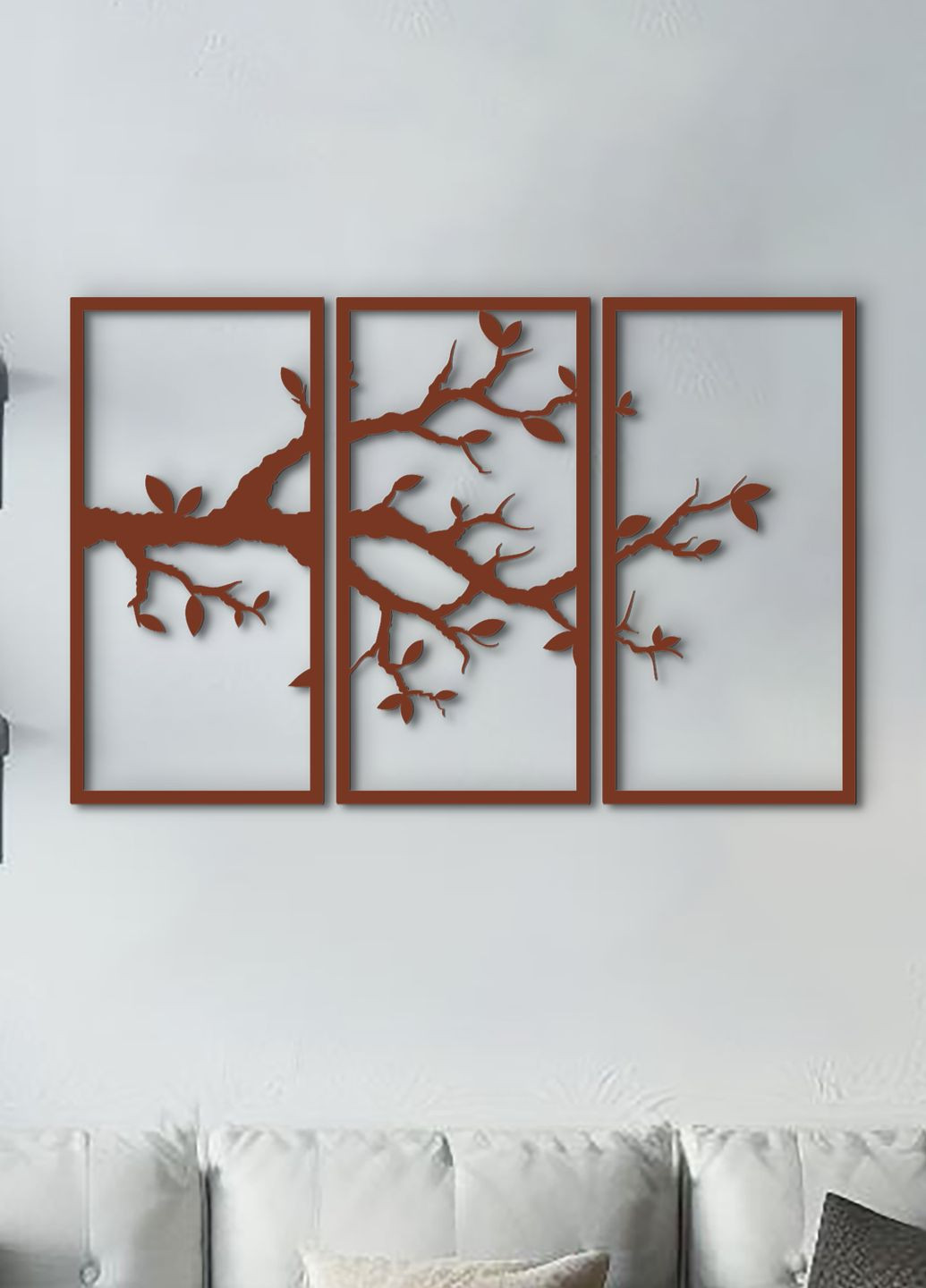 Настенный декор для дома, картина лофт "Ветвь вишни картина модульная", декоративное панно 35х55 см Woodyard (292113950)