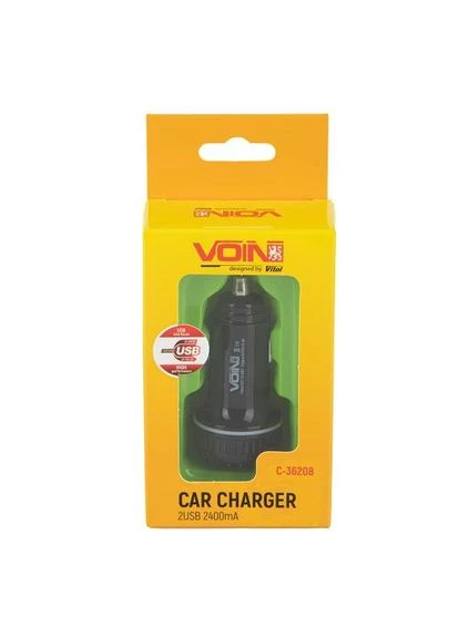 Автомобільний зарядний пристрій C-36208, 2USB (12/24V - 5V 2,4A) VOIN (386230004)