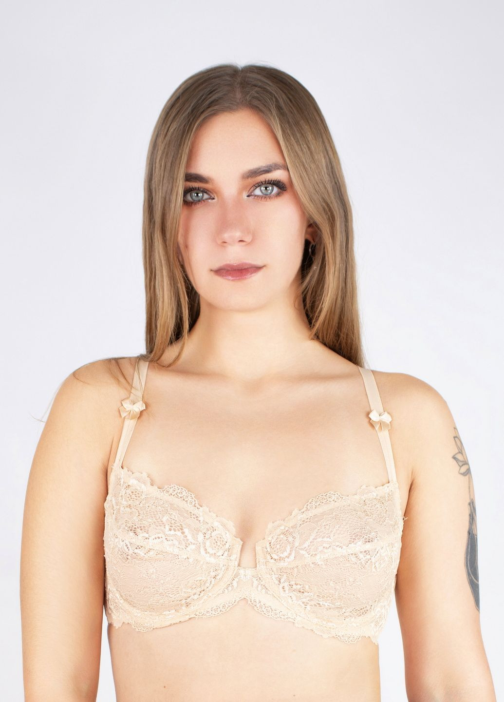 Бежевий бюстгальтер Acousma з кісточками мереживо