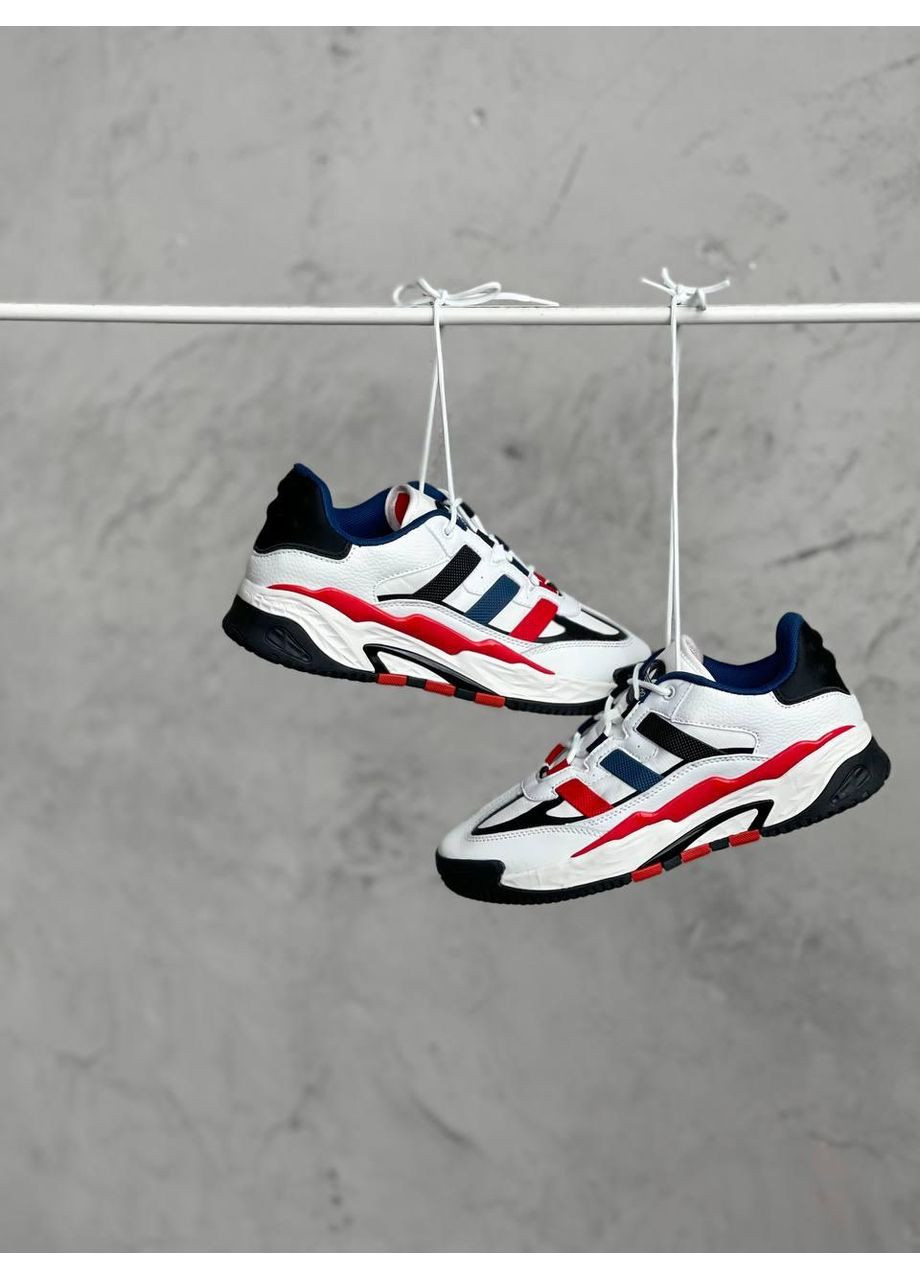 Чорні Осінні кросівки чоловічі adidas niteball black white red адідас найтбол No Brand