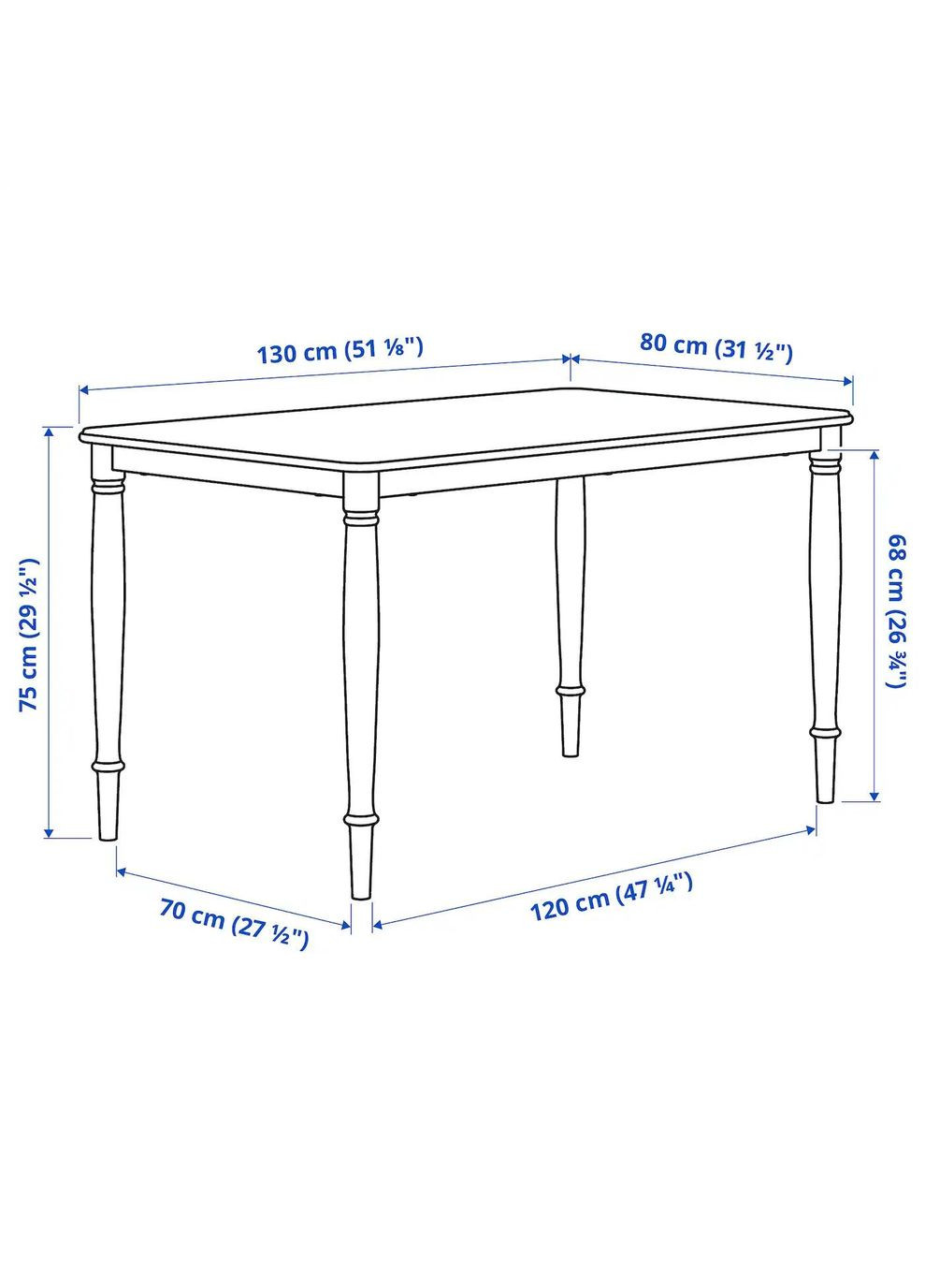 Таблиця ІКЕА DANDERYD 130х80 см (20568727) IKEA (278406181)