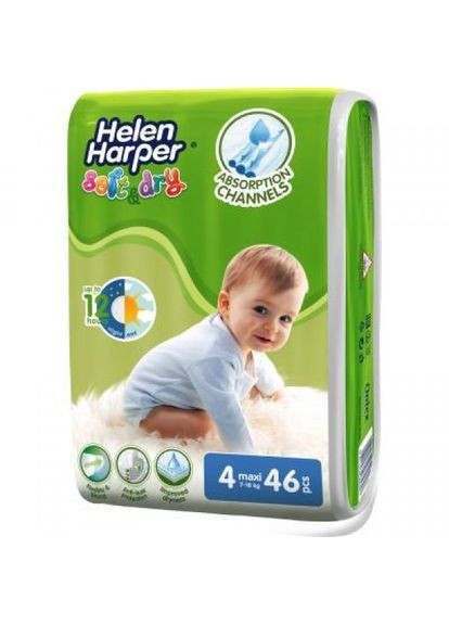 Підгузки Soft&Dry Maxi 718 кг 46 шт (5411416060130) Helen Harper soft&dry maxi 7-18 кг 46 шт (275091850)