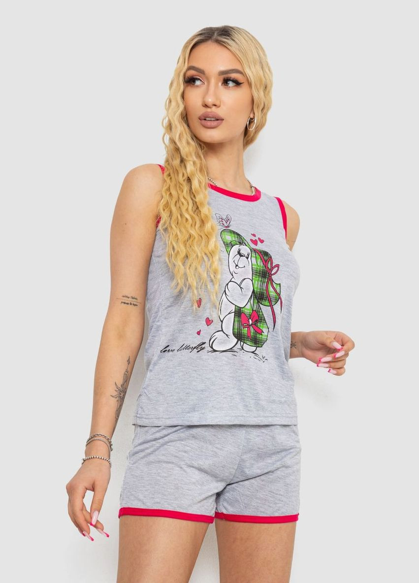 Малиновая всесезон пижама женская с принтом Fashion