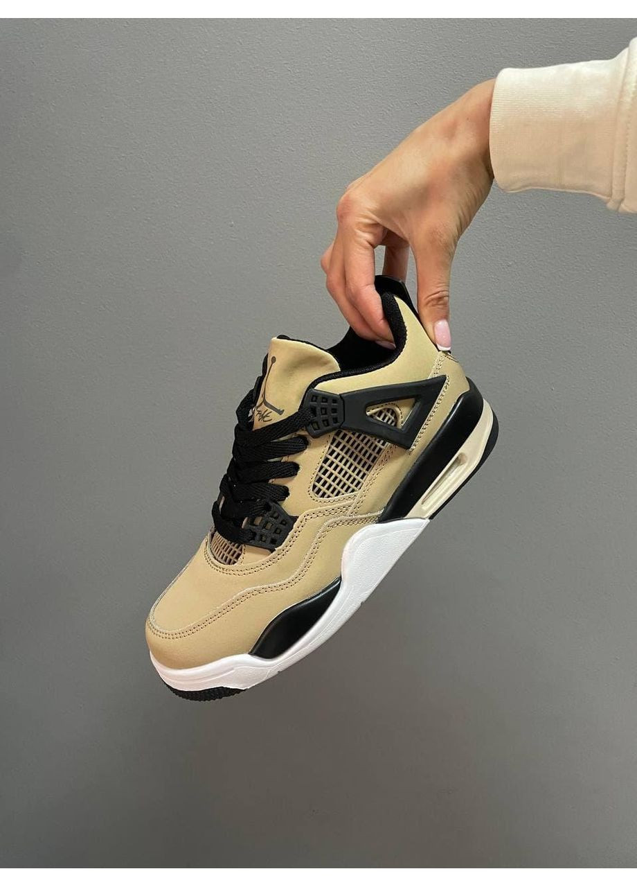 КРОССОВКИ ЖЕНСКИЕ NIKE AIR JORDAN RETRO 4 FOSSIL НАЙК АИР ДЖОРДАН No Brand бежевые демисезоны (367172303)
