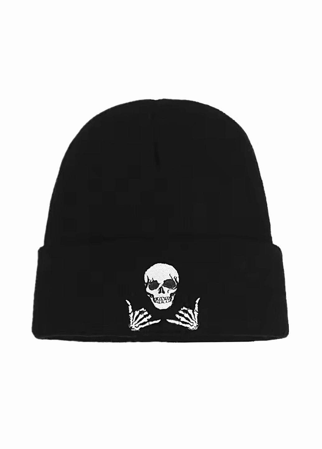 Шапка логотип Череп (жовт Шака) з закотом No Brand Шапка (309020964)