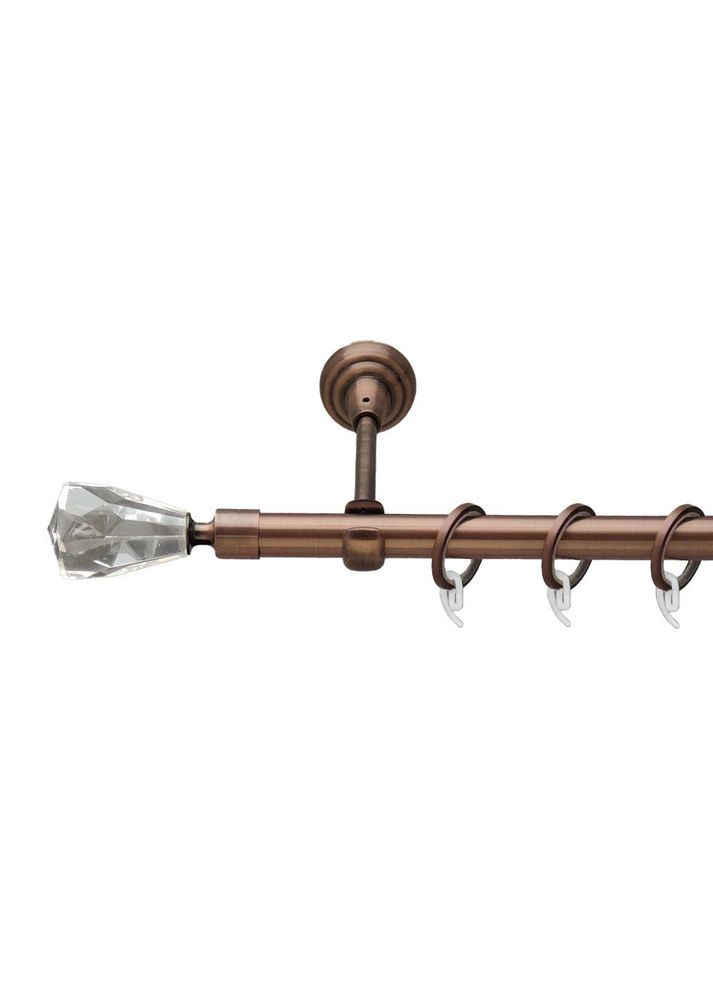 Карниз Лучетта металевий однорядний відкритий гладка труба Мідь 19 мм 300 см (00-00011854) ORVIT (300282738)