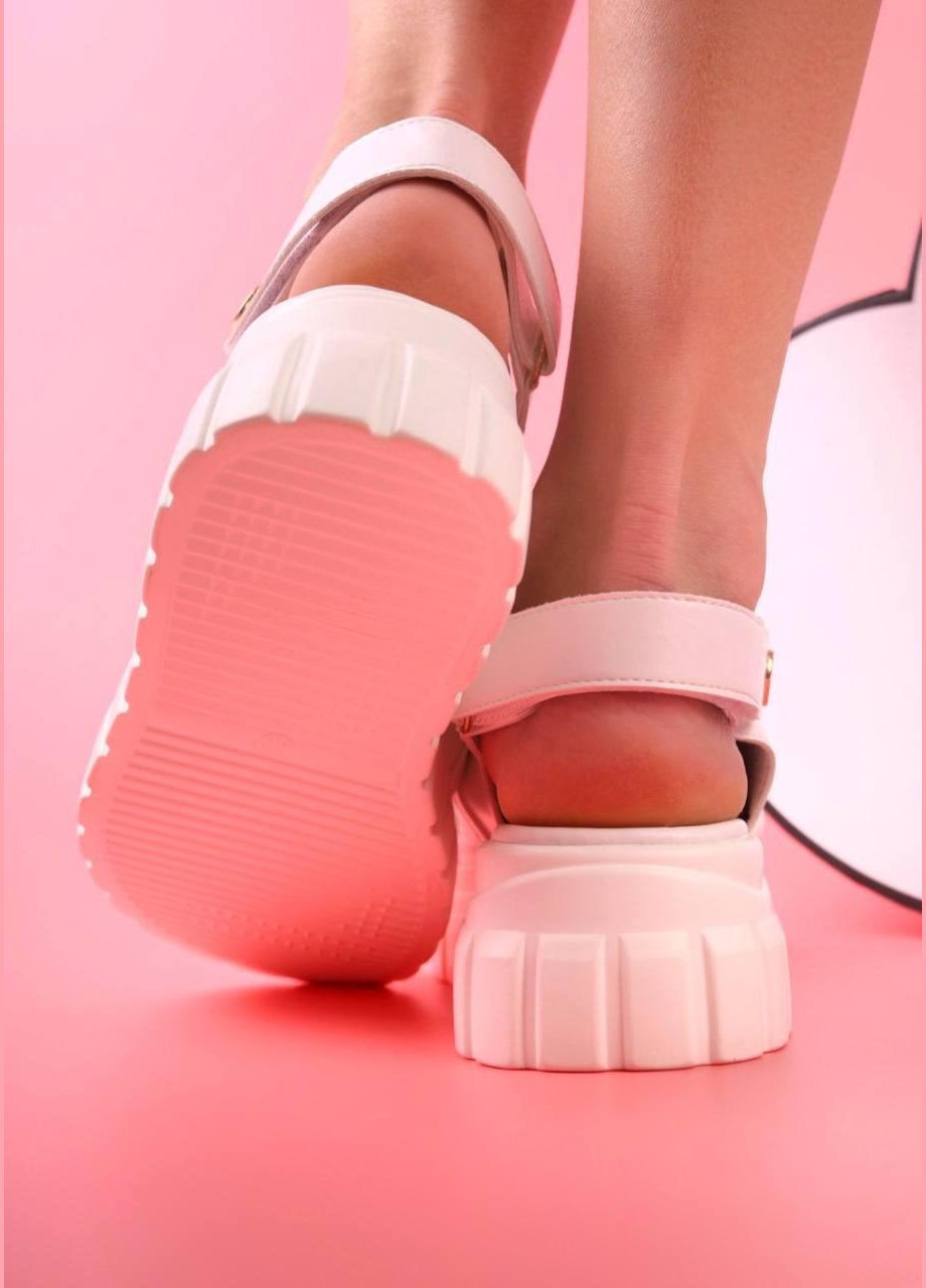 Босоніжки жіночі білого кольору на липучках No Brand Босоніжки жіночі літні (332054513)