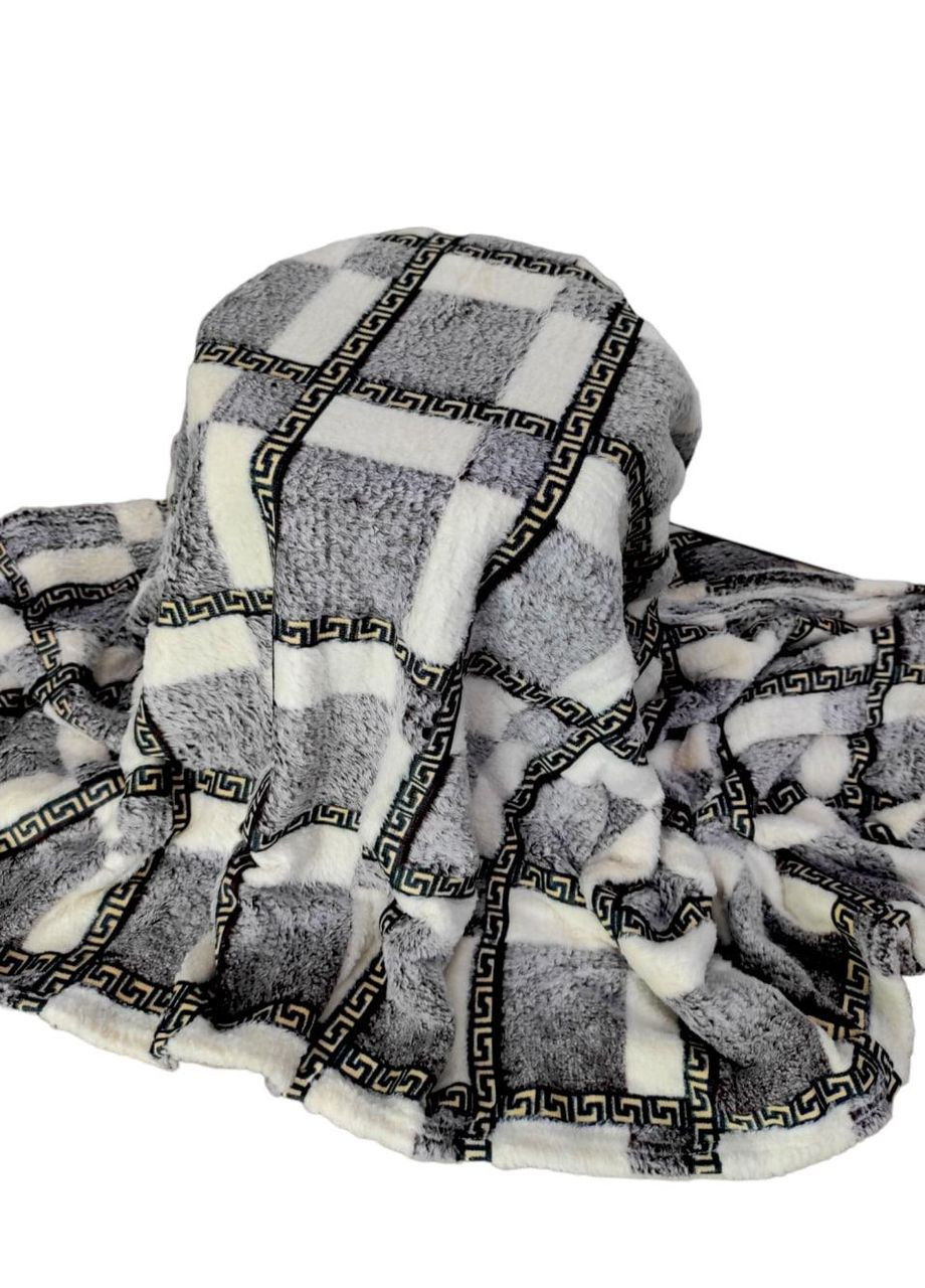 Плед покривало пухнастий 180х200 см Клітка (П4К-Am-zukerka-004-2) No Brand (316230736)