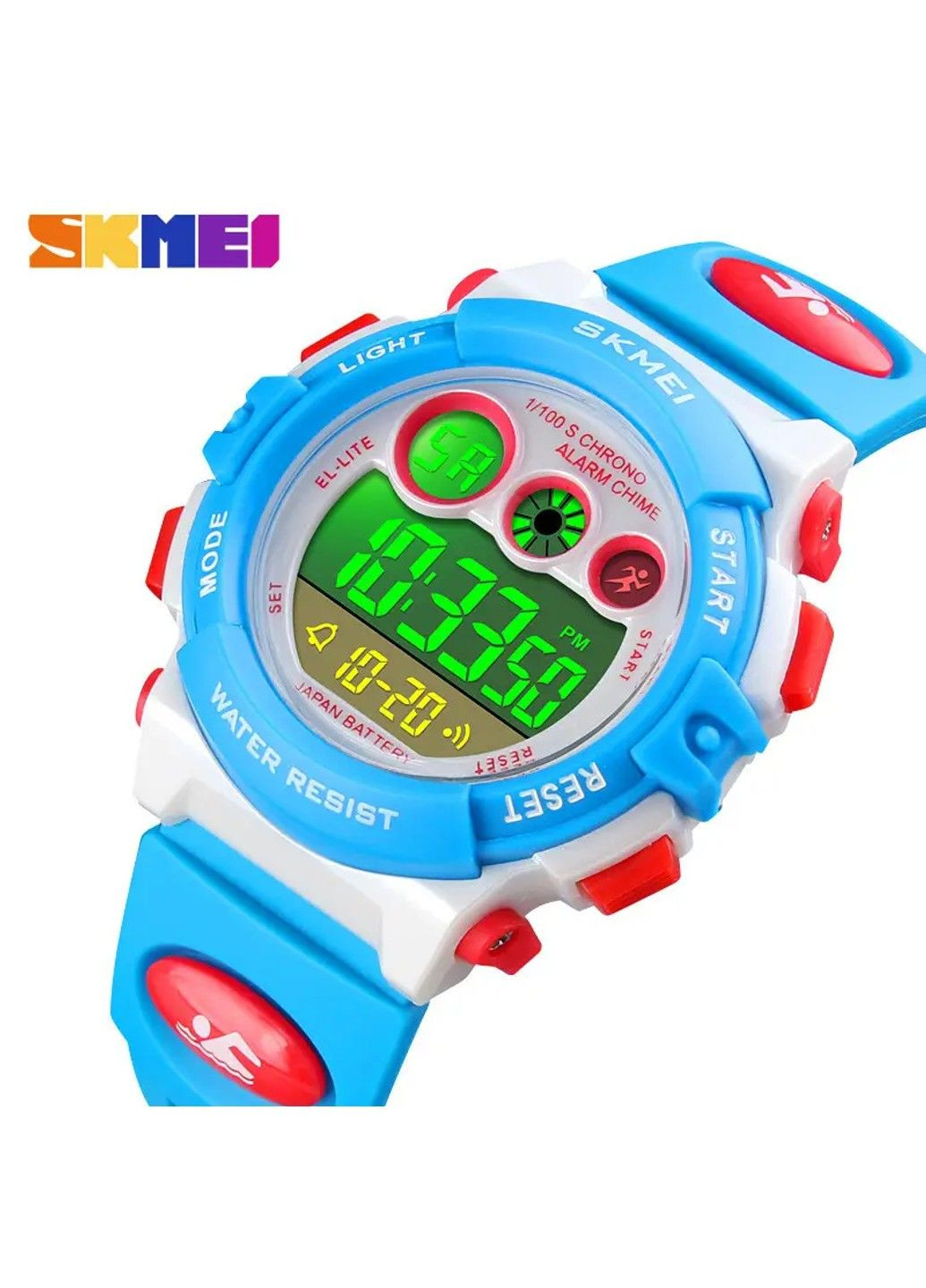 Детские спортивные наручные часы 1451 Белый с голубым Skmei (314483616)