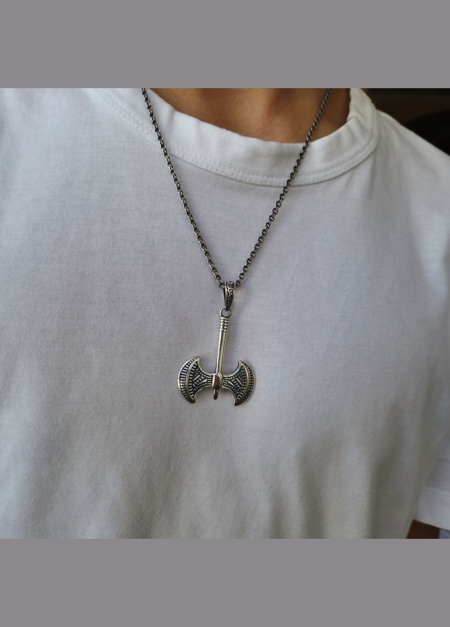 Серебряная подвеска оберег амулет Топор Перуна черненное серебро 925 пробы (АРТ.89036ч) 11.80г No Brand (306743207)