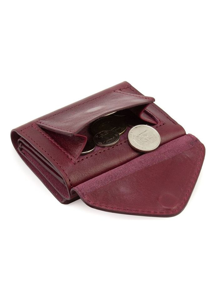 Жіночий шкіряний гаманець невеликий 503661 бордовий Grande Pelle (315875161)