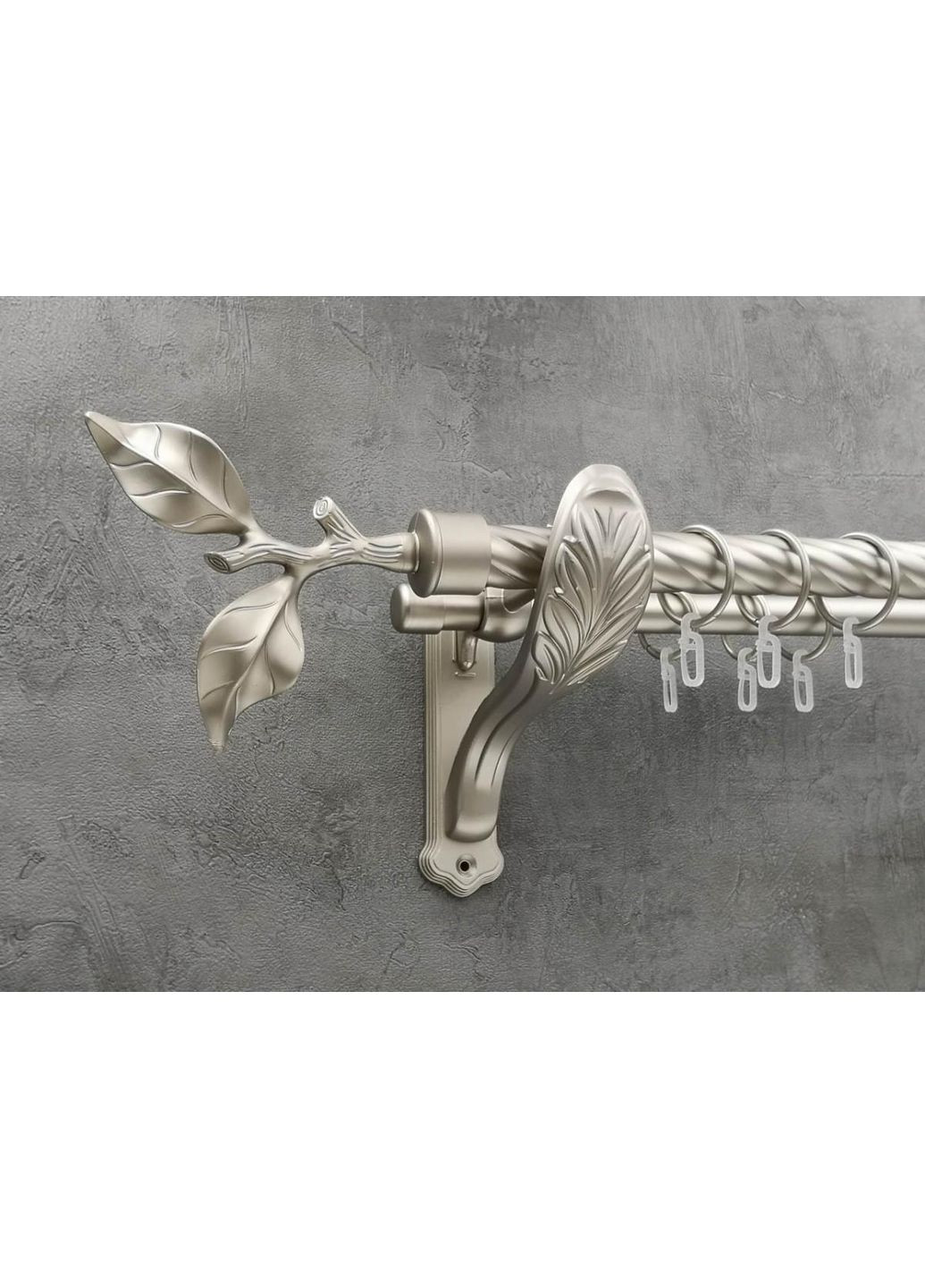 Карниз Лист рози витая штанга двойной ретро 25/19 мм 240 см Сатин Quadrum (352781690)