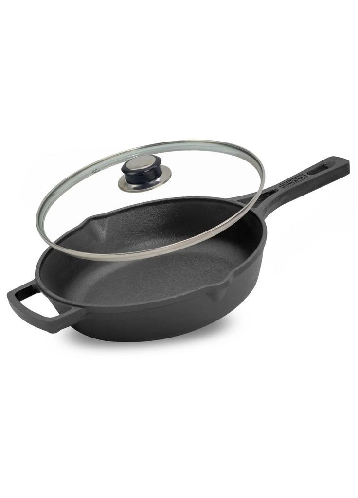 Сковорода Monolith чугунная с литой ручкой и стеклянной крышкой 240х60 мм (m451429) Brizoll Monolith чавунна з литою ручкою та скляною кришкою (366567397)