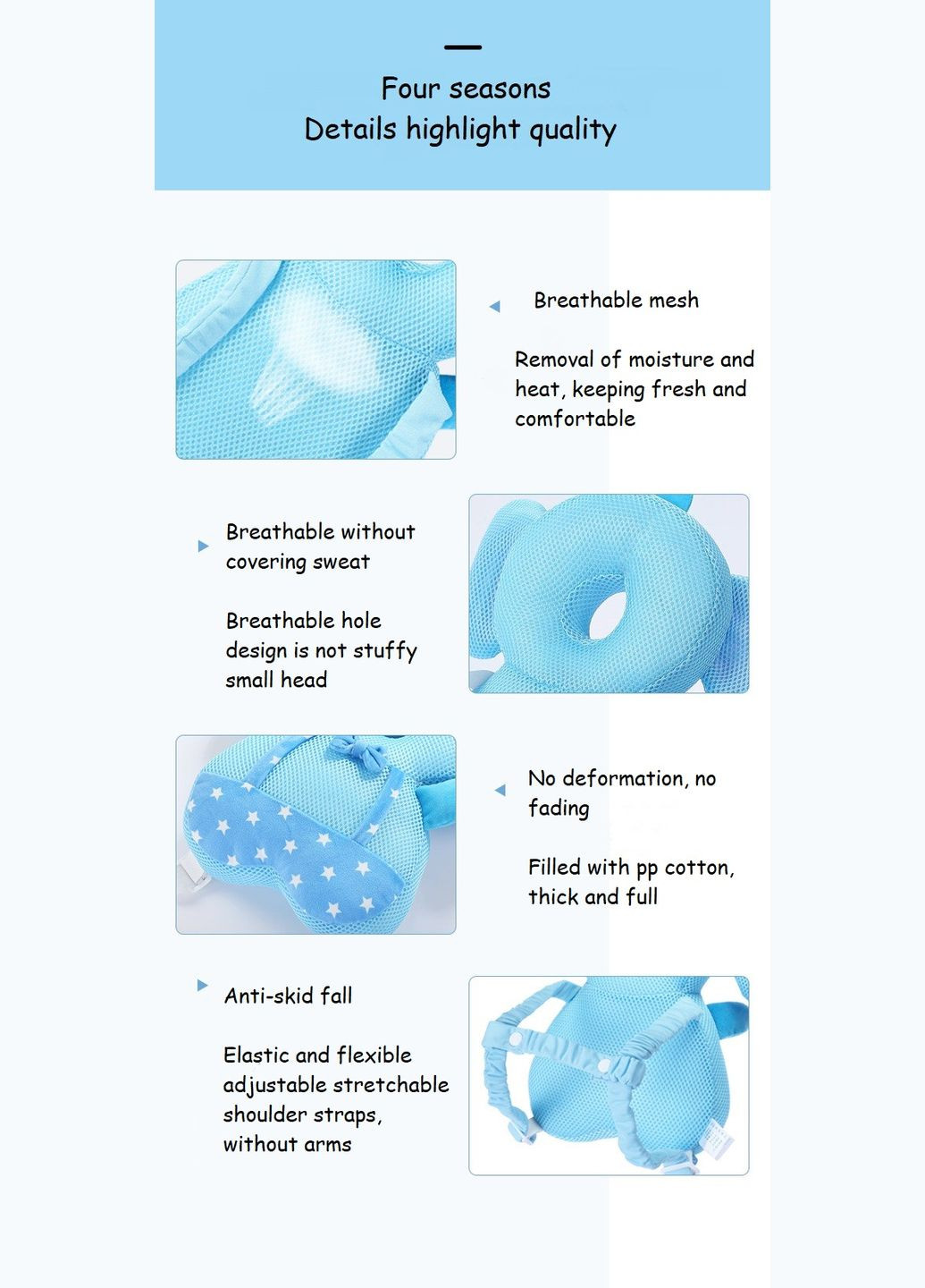 Защитная подушка Мишка для головы и спины малыша (голубая) Mommy Bag (280941868)