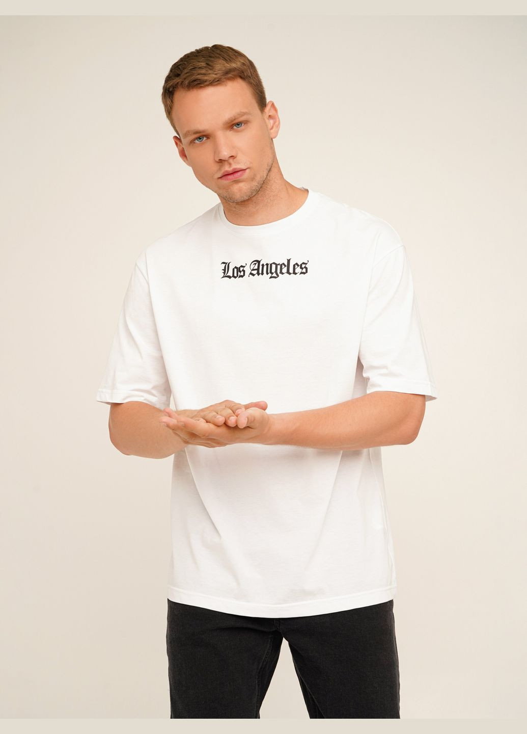 Біла футболка з принтом los angeles чоловіча p-mb02303 shop (2000990540584) LAWA