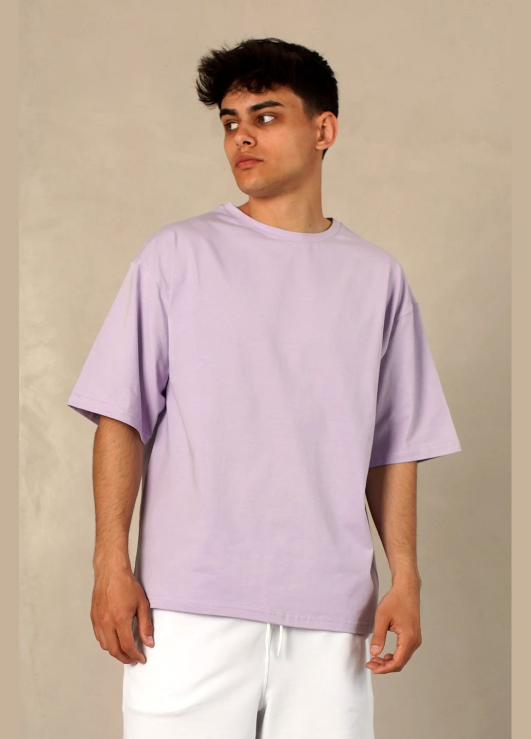 Лілова футболка оверсайз чоловіча лілова No Brand