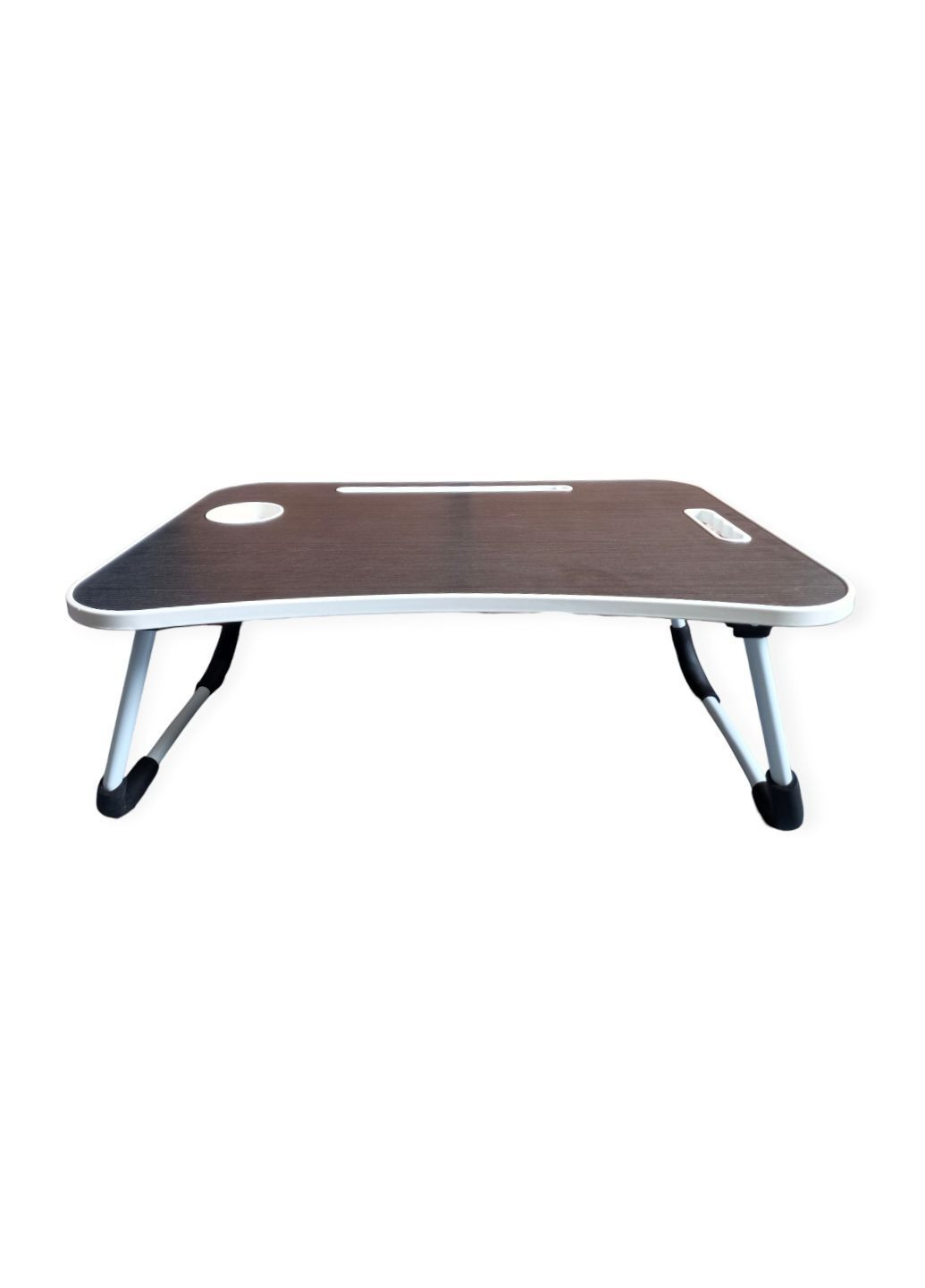 Столик для ноутбука планшета завтраков складной переносной стол в кровать с подстаканником и ручкой деревянный No Brand (293247435)