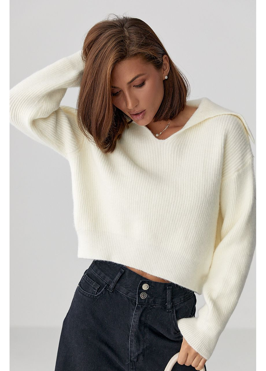 Джемпер в рубчик с отложным воротником Lurex (359479899)