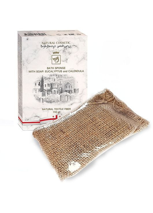 Банная джутовая мочалка с мыльной стружкой "Эвкалипт и календула" Enjoy Eco Bath Sponge 150g (934212-30927247) Enjoy & Joy (368607283)