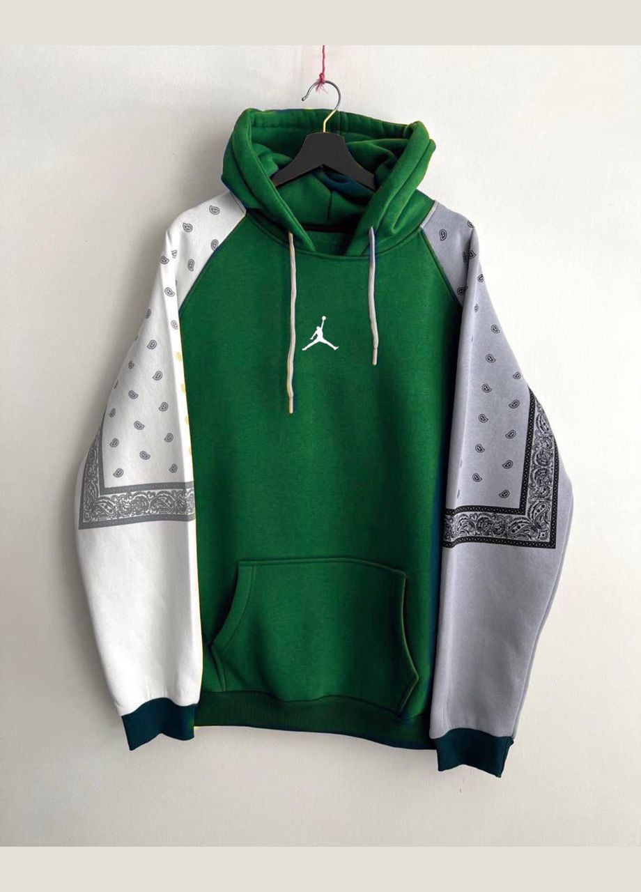 Стильне чоловіче худо на флісі зелене No Brand (301914167)