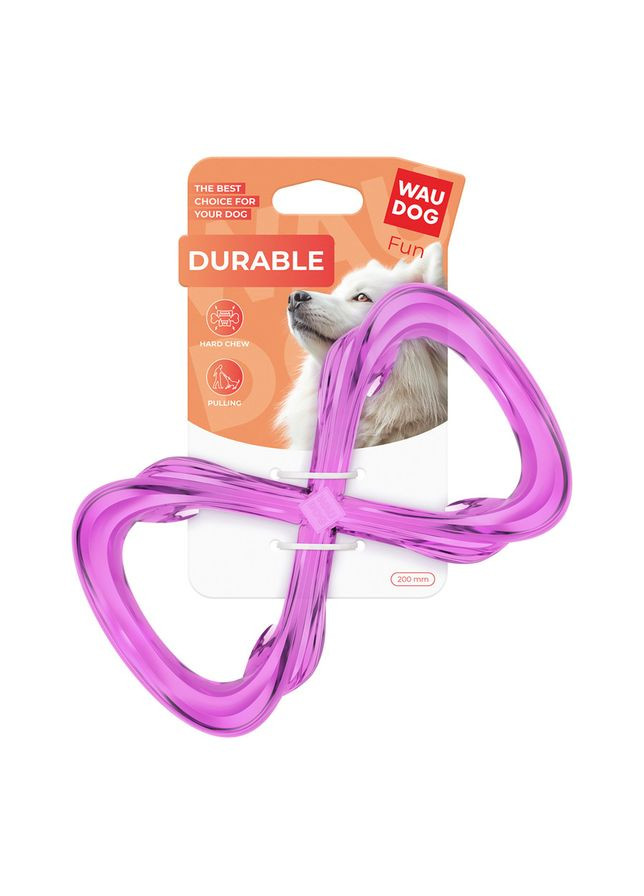 Іграшка для собак WAUDOG Fun Вісімка, термопластична гума, 200 мм, фіолетовий Durable (363058092)