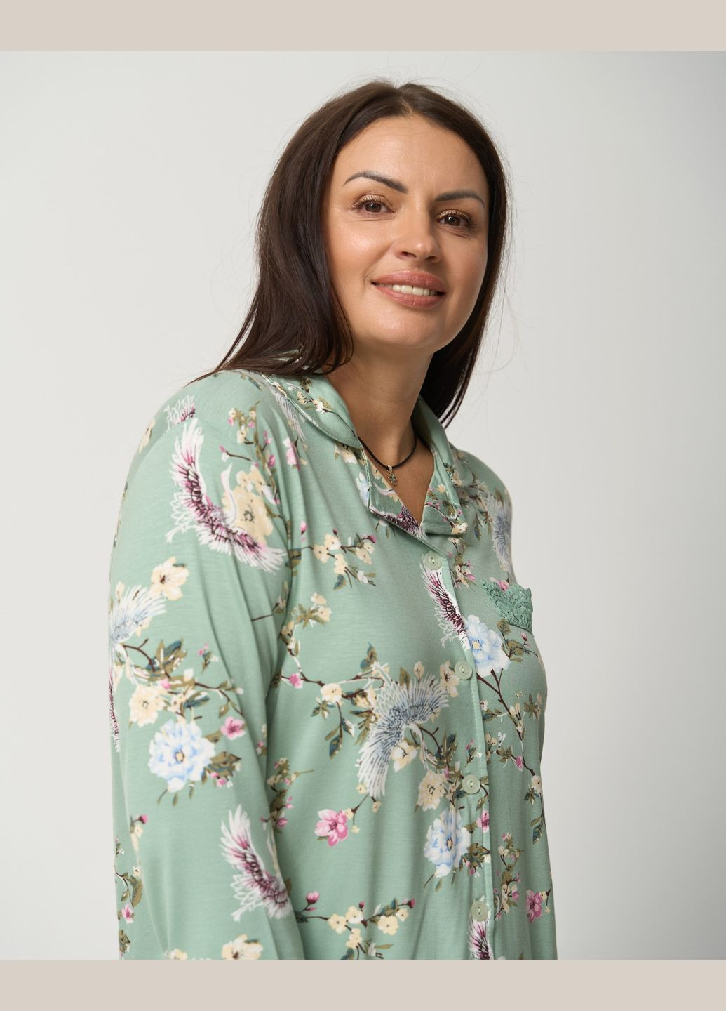 Оливковая (хаки) батальный комплект со штанами и кофтой на пуговицах Nicoletta