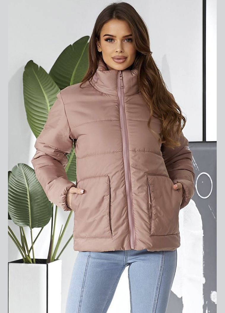 Пудрова демісезонна куртка жіноча демісезонна пудрового кольору Let's Shop