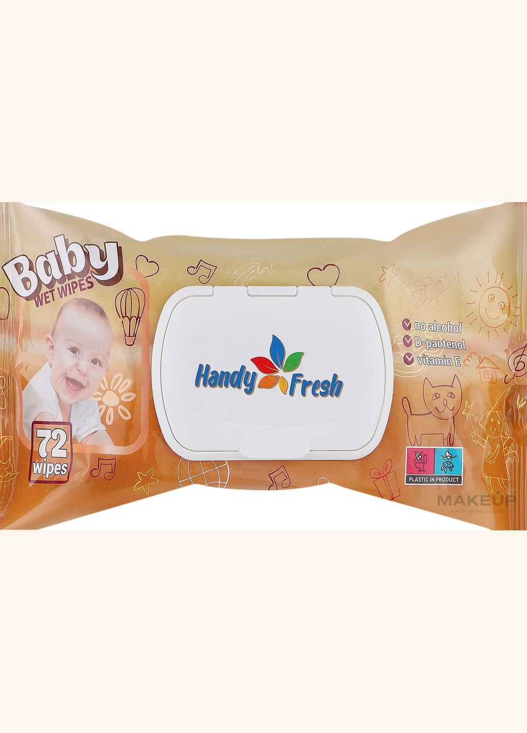 Салфетки влажные "Яблоко", с клапаном, 72 шт. Apple 72шт (1196980-27066241) Handy Fresh (368621175)