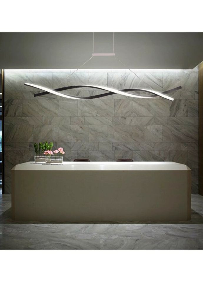 Люстра светодиодная подвесная LED светильник для квартиры на потолок лэд 27330 Черный 25-100х14х120 см. Sunnysky (324395911)