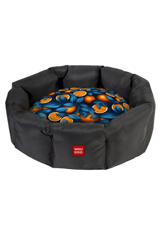 Лежанка для собак Relax, рисунок "Апельсины", M, Ш 42 см, Дл 52 см, В 19 см WAUDOG (329745625)