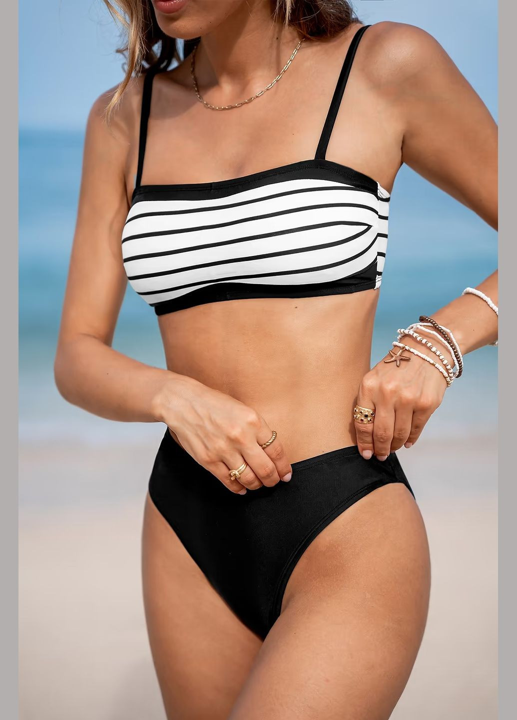 Черные купальные трусики однотонные CUPSHE