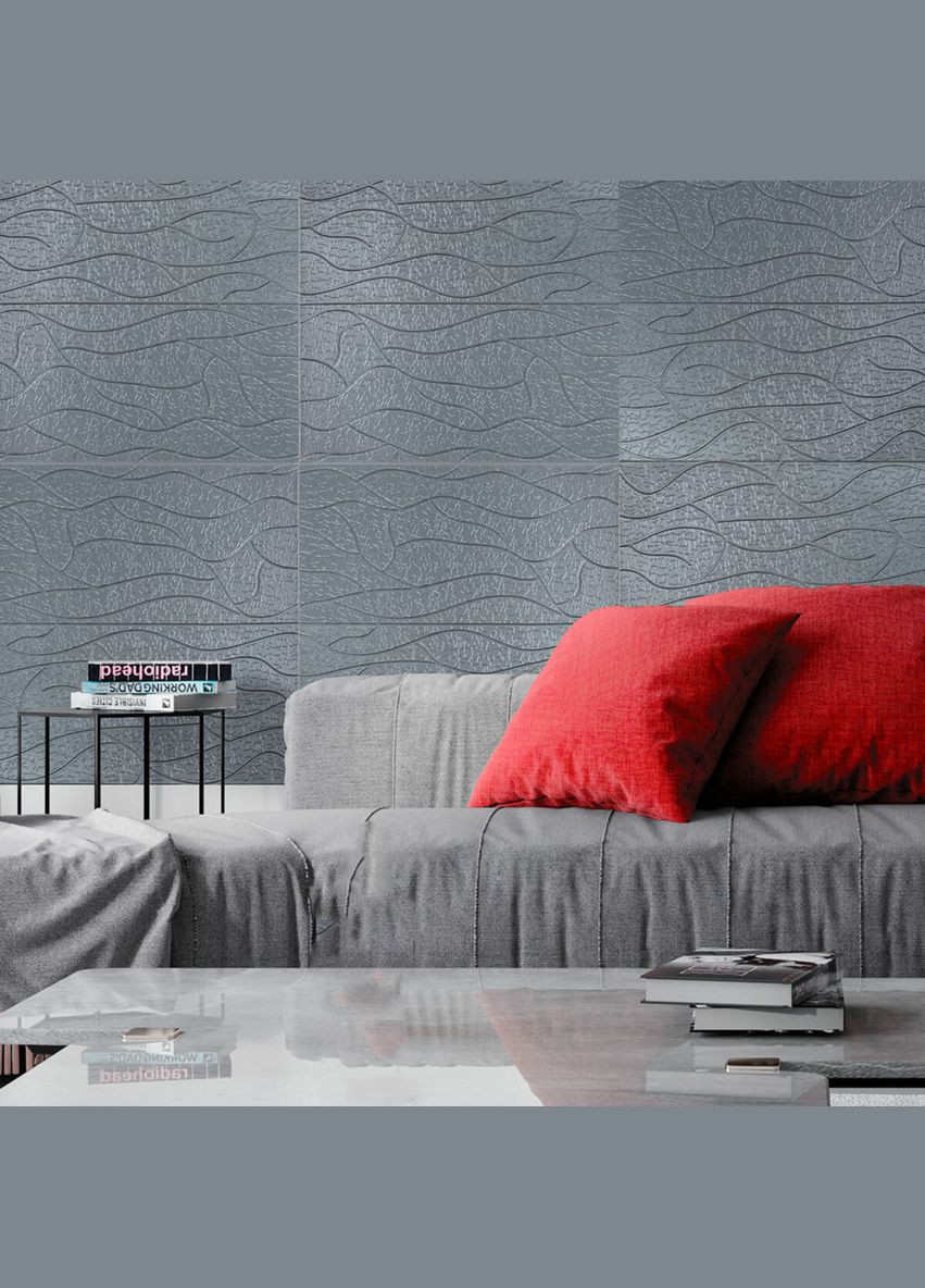 Панель 3D Silver 700*700*6mm (D) SW-00001951 Sticker Wall (316101178)