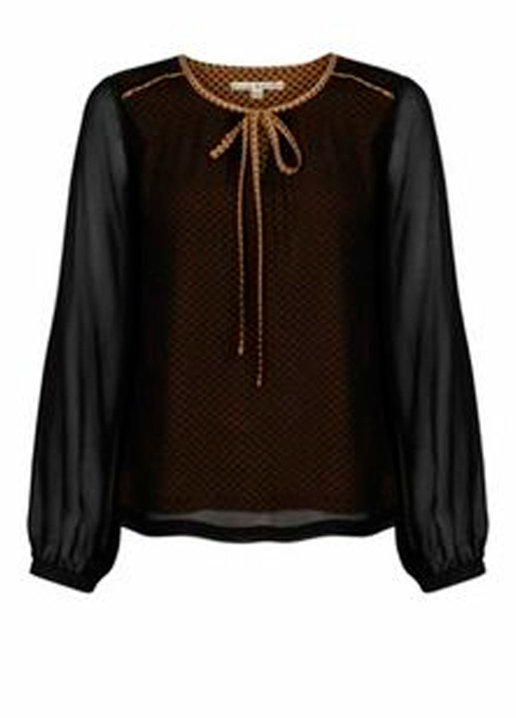 Чёрная черная шифоновая блузка Uttam Boutique