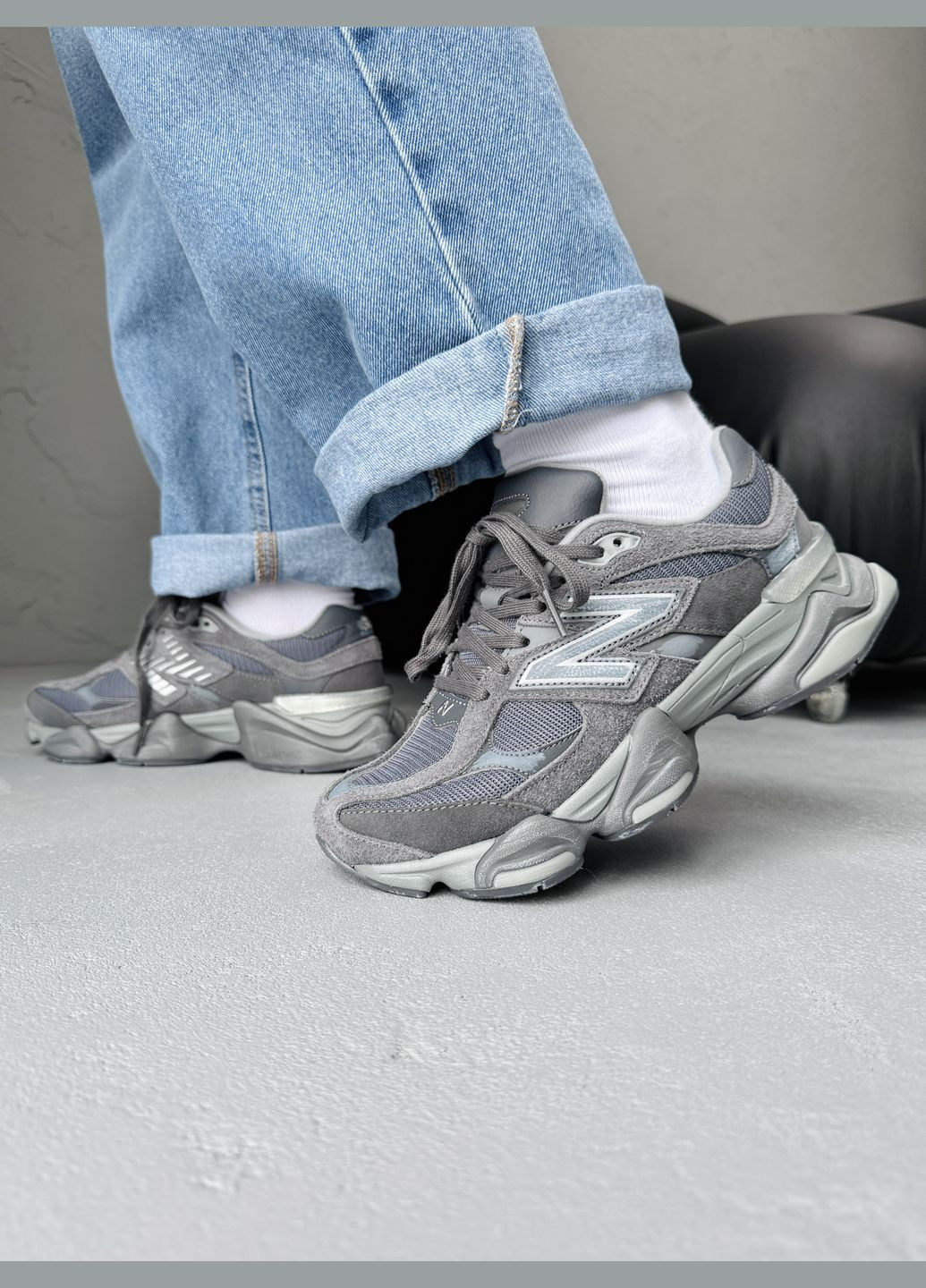 Кроссовки женские и мужские New Balance 9060 casterlock grey | Нью Беланс 9060 серые No Brand серые демисезоны (341089786)