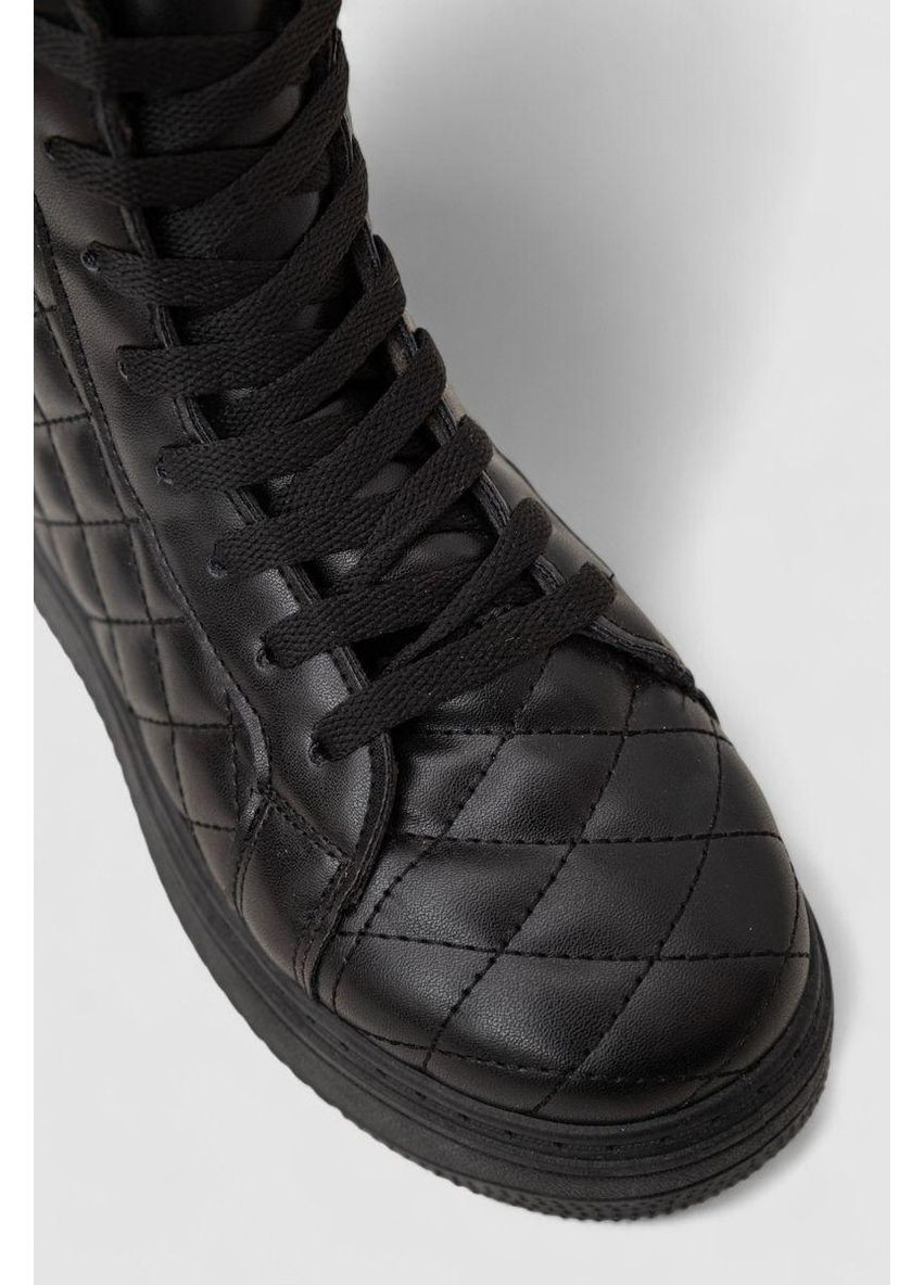 Черные кеды женские на меху, 248rk05 No Brand